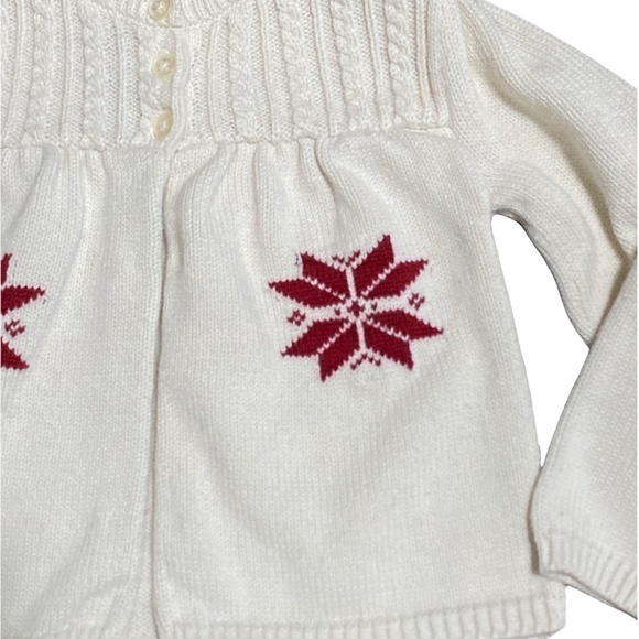 American Living Cream and‎ Red Holiday Cardigan Sweater Sz. 24M (Girls) - Picture 3 of 7